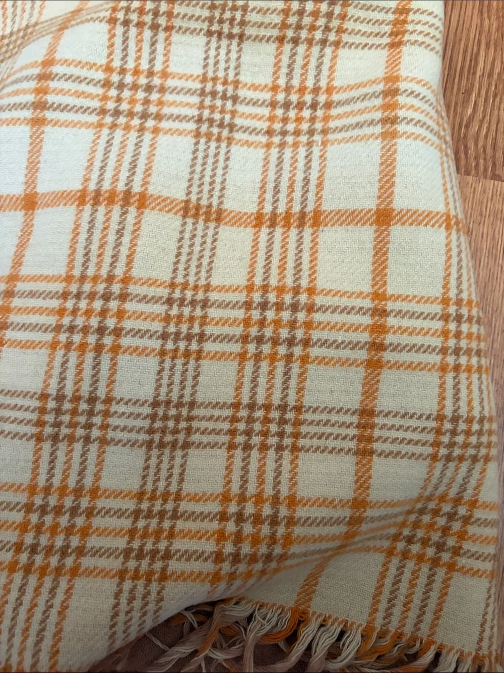 Pendleton Wool Throw in Taupe with Blue Label